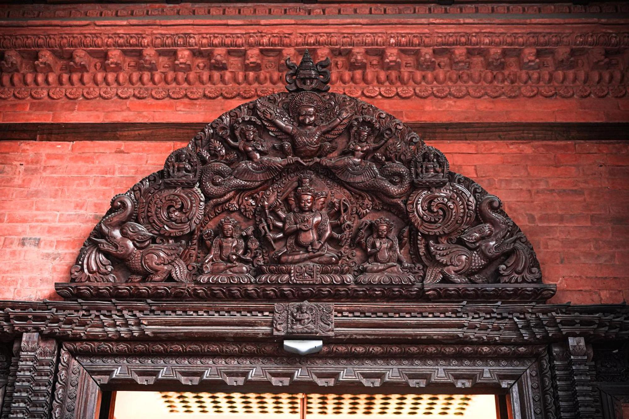 Basera Boutique Hotel Katmandu Zewnętrze zdjęcie The lintel of the door of the temple
